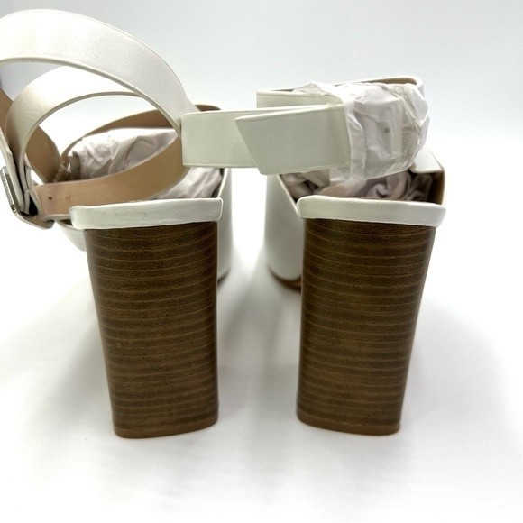 William Rast Women's White Faux Leather Asymmetrical‎ Open Toe Heels Shoes 8.5 - Picture 7 of 14